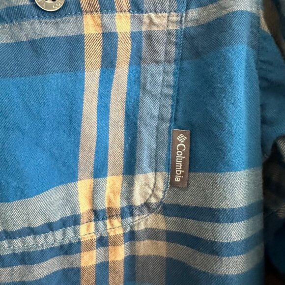 Columbia Men's Blue Plaid Lightweight Flannel SZ Small Heritage Casual Workwear - Picture 4 of 10